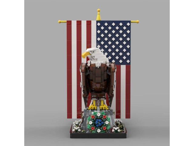 ZITIANYOUBUILD Custom MOC-161001 & MOC-161100 American Bald Eagle with Flag 1965 Parts