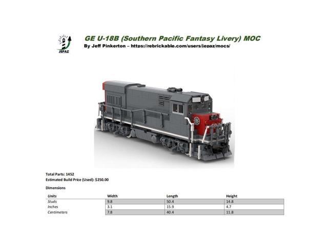 ZITIANYOUBUILD Custom MOC-105008 U-18B Southern Pacific Fantasy Livery Retro Train1400PCS