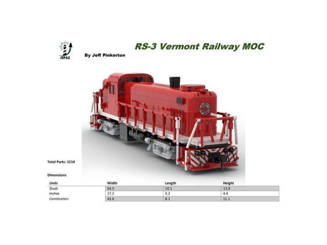 ZITIANYOUBUILD Custom MOC-118281 RS-3 Vermont Railways Train Model (1208 Parts/Dynamic Version)