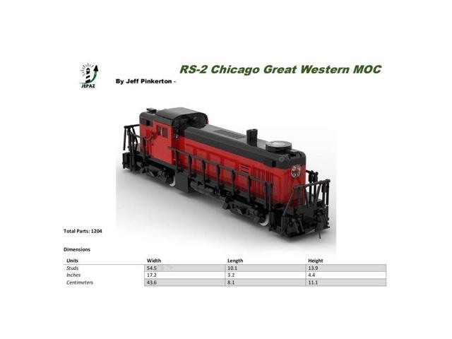 ZITIANYOUBUILD Custom MOC-116998 RS-2 Chicago Great Western Large Train 1193 Parts Toys Gift
