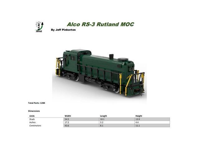 ZITIANYOUBUILD Custom MOC-118286 RS-3 Rutland Train 1278 Parts Toys Gift for Christmas