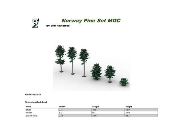 ZITIANYOUBUILD Custom MOC-102481 Norway Pine Tree Set Trains Sand Table Scene 1916 Parts