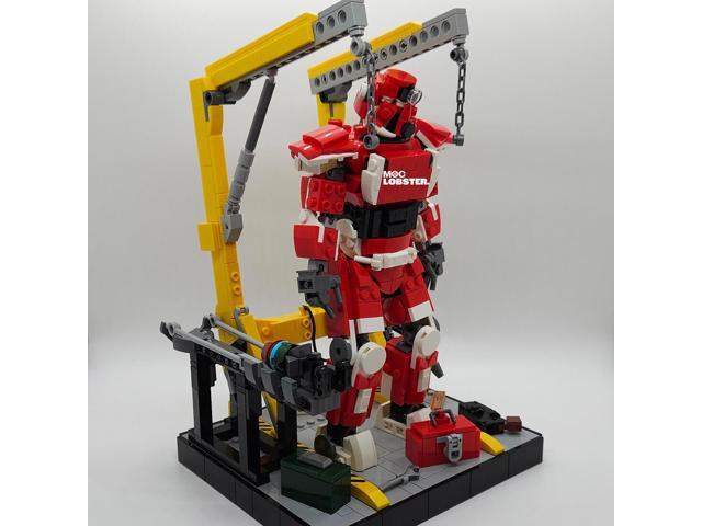 ZITIANYOUBUILD Custom MOC-183479 Mecha Warrior Repair Station Display Stand Building 418 Parts