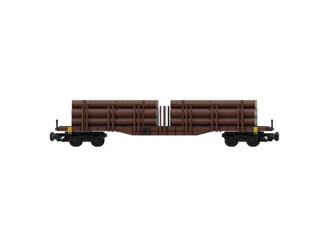 ZITIANYOUBUILD Custom MOC-132919 4-axle Stake Wagon with Tree Trunks 824 Parts for Christmas