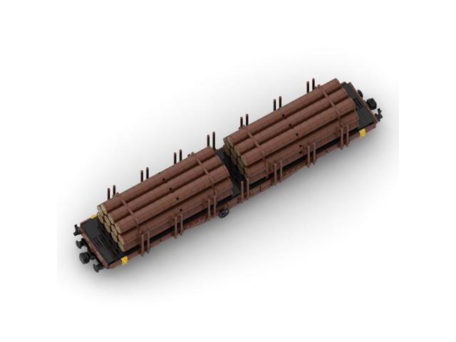 ZITIANYOUBUILD Custom MOC-132919 4-axle Stake Wagon with Tree Trunks 824 Parts for Christmas