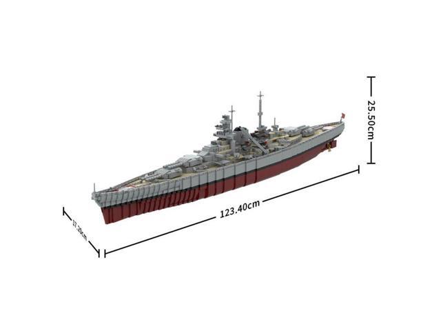 ZITIANYOUBUILD Custom MOC-183933 1/200 Scale WWII German Bismarck Large Battleship(5170PCS)