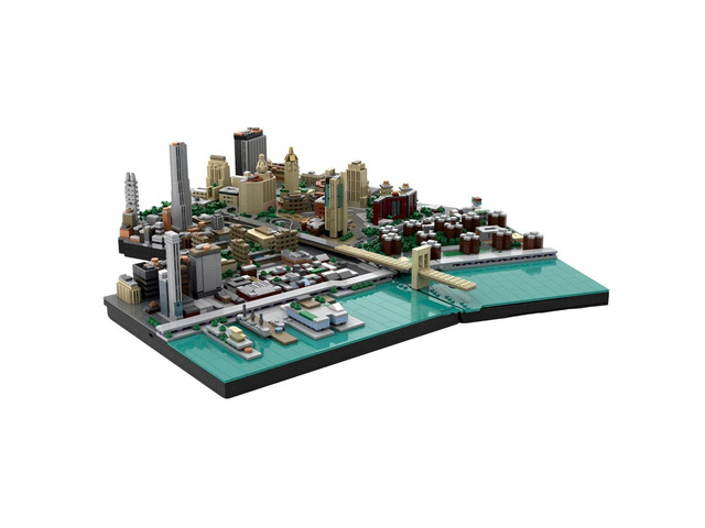 MOC-223953 1/2000 Scale Brooklyn Bridge Area New York City Blocks Set(5022PCS)