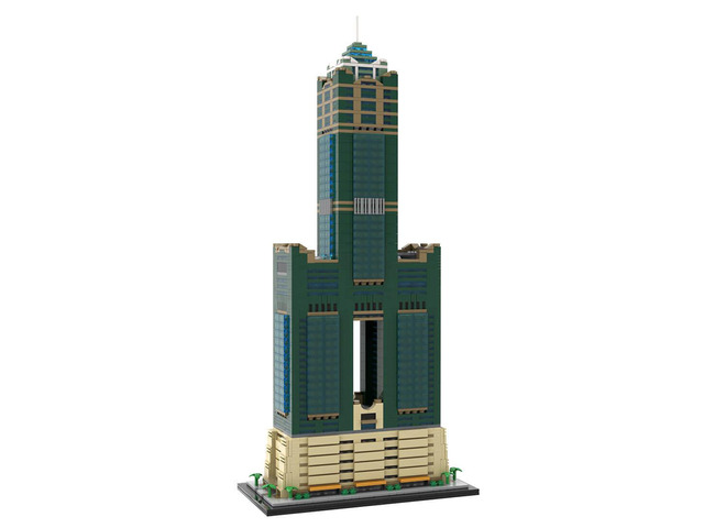 MOC-228175 1/800 Scale Famous Sky Tower Architecture Street Scene Blocks 2752PCS