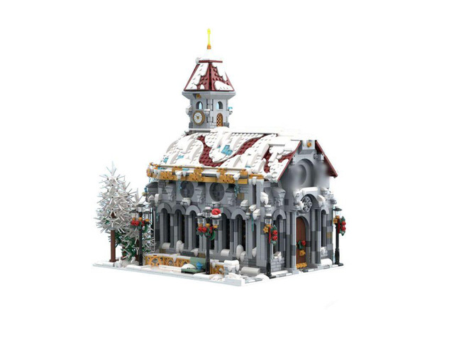 Custom MOC-238564 Winter Village Cathedral Building Block Set (3987PCS) toys