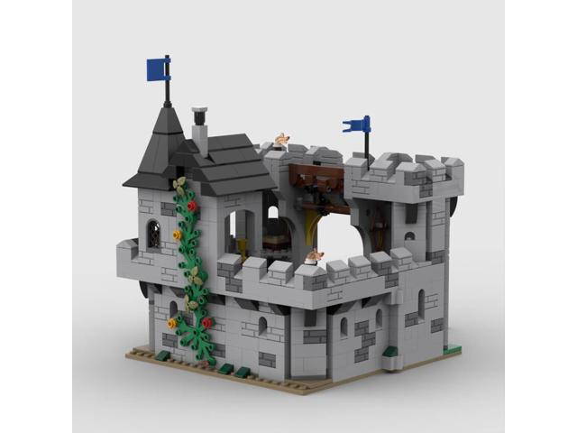 Custom MOC-194959 Medieval Black Falcons Fortress Building Blocks Set(1071PCS)