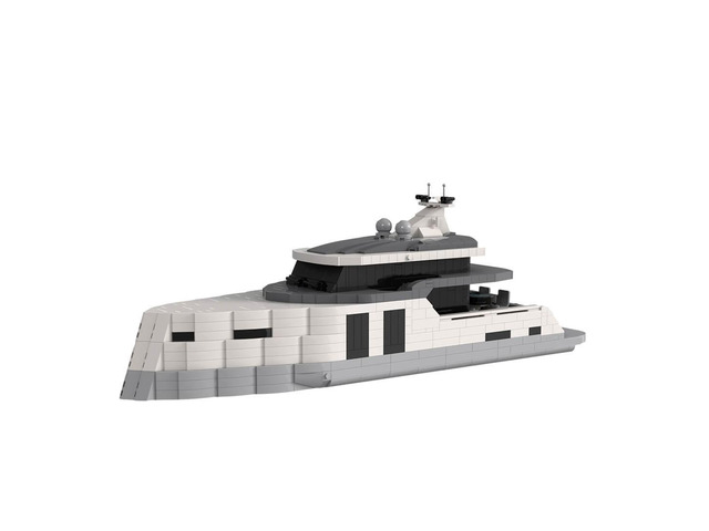 MOC-156543 Large Super Luxury Yacht Model Small Particles Blocks Set (11531PCS)