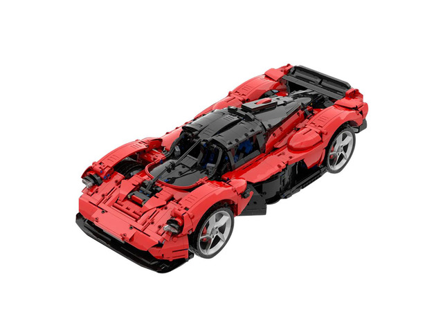 Custom MOC-218984 1/8 Scale Super Car Blocks Set (3031PCS/Static Version/Red)