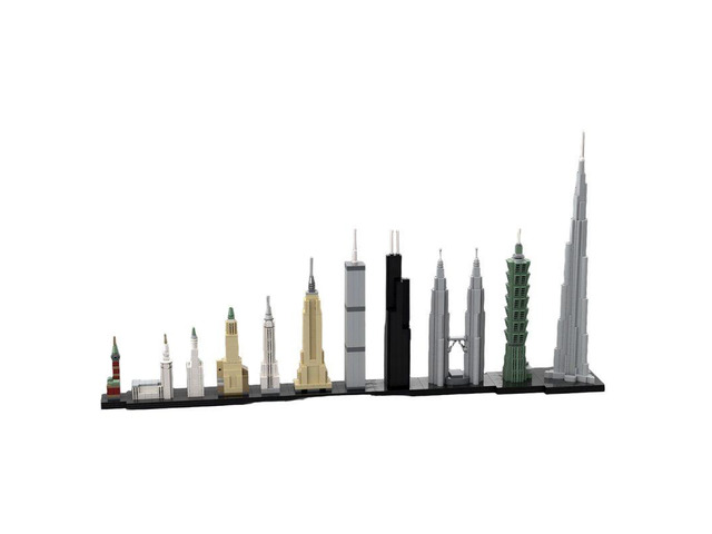 Custom MOC-238711 1/2500 Scale Tallest Buildings in History Blocks Set (1332PCS)