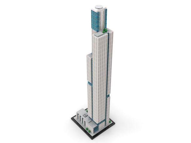 Custom MOC-241968 1/800 Scale Tower 1 at Nanjing Financial City Blocks (1780PCS)
