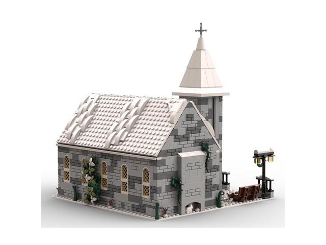 Custom MOC-199733 European Church Winter Scene Building Blocks Set (1335PCS)