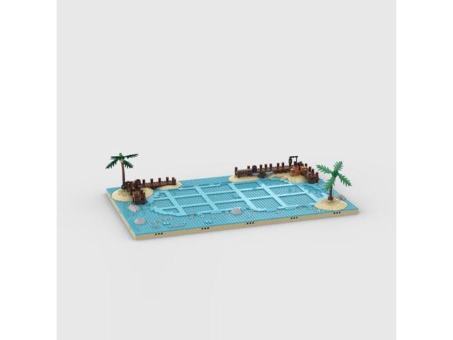 MOC-210286 Pirates Diorama Shoreline Ocean Scene Base Building Blocks Set 823PCS