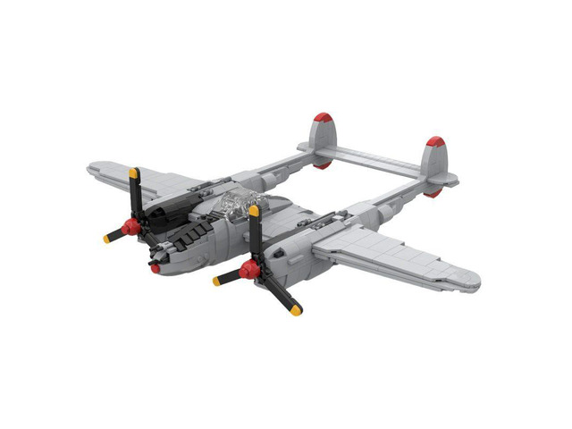 Custom MOC-251662 1/35 Scale WWII P-38L Lightning Aircraft Blocks Set (1163PCS)