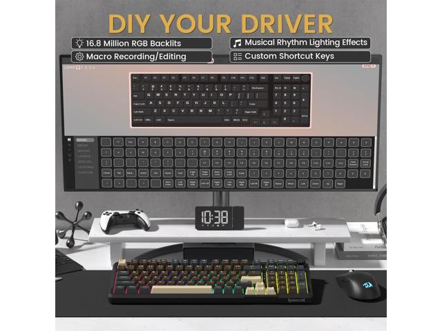 Redragon K742 Wireless Mechanical Gaming Keyboard with Knob, Bluetooth 5.0/2.4GHz/USB C Wired Creamy Keyboard with Number Pad for PC Computer, RGB...
