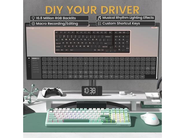 Redragon K742 Wireless Mechanical Gaming Keyboard with Knob, Bluetooth 5.0/2.4GHz/USB C Wired Creamy Keyboard with Number Pad for PC Computer, RGB...