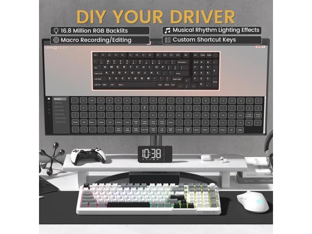 Redragon K742 Wireless Mechanical Gaming Keyboard with Knob, Bluetooth 5.0/2.4GHz/USB C Wired Creamy Keyboard with Number Pad for PC Computer, RGB...