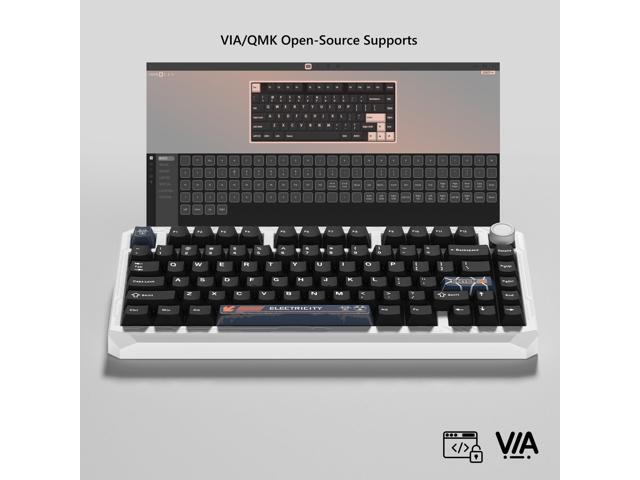Womier ERA75 75% Wireless Mechanical Keyboard with VIA/QMK, Knob Full Aluminum Custom Keyboard, Pre-lubed POM Switches RGB Creamy Gaming Key Board,...