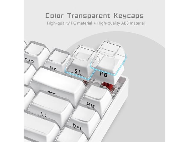 Womier Keycaps - Lusterfly Jelly Keycaps White 60 65 75 100 Percent, Side Printed Elegant Crystal Key caps, Custom 113 Keys OEM Profile for...