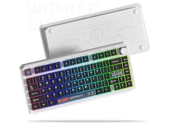Womier ERA75 75% Wireless Mechanical Keyboard with VIA/QMK, Knob Full Aluminum Custom Keyboard, Pre-lubed POM Switches RGB Creamy Gaming Key Board,...