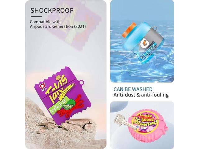 [3Pack] Cute Charging Case Cover, Silicone, Funny 3D Cartoon Food Design, Sport Water+Tekis Potato+Bubble Gum For Airpods 3rd Generation for Boys...