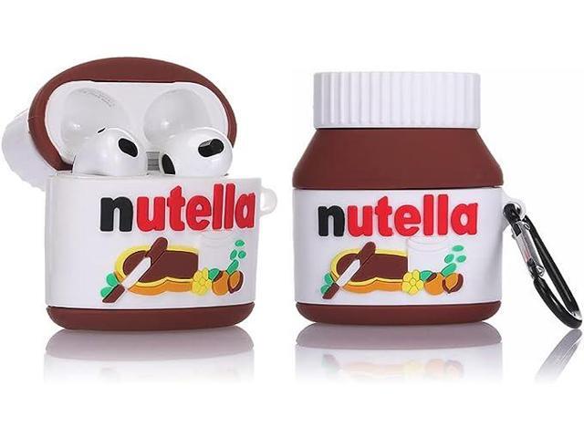 Funda protectora de silicona para Airpods de 3ª generación, con bonito diseño divertido de piel, con llavero (Nutella+Bubba+G)