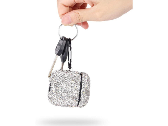 Sparkly Diamond Case for AirPods with Keychain, Shockproof Protective Premium Bling Rhinestone Cover Skin Compatible with AirPods Charging Case 2 &...