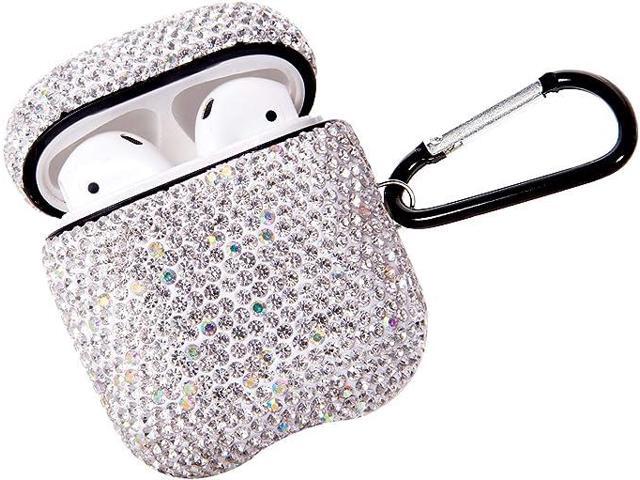 Sparkly Diamond Case for AirPods with Keychain, Shockproof Protective Premium Bling Rhinestone Cover Skin Compatible with AirPods Charging Case 2 &...