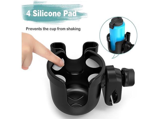 Stroller Cup Holder with Phone Holder, Universal Bottle Holder for Wheelchair, Walker, Bike, Scooter, Stroller Accessories for Uppababy, Nuna,...