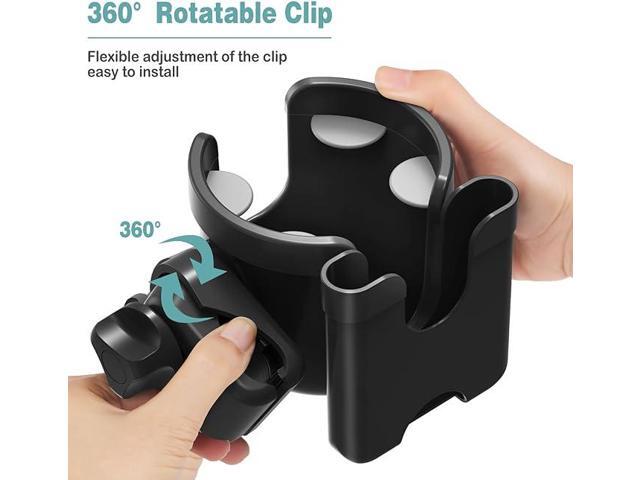 Stroller Cup Holder with Phone Holder, Universal Bottle Holder for Wheelchair, Walker, Bike, Scooter, Stroller Accessories for Uppababy, Nuna,...