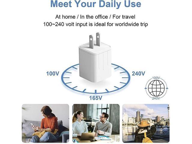 USB Wall Charger,3-Pack USB Charger Fast Wall Charger Block 2.1A Dual Port USB Plug Adapter Box Charger for iPhone 14/13/12/11 Pro Max/Samsung...