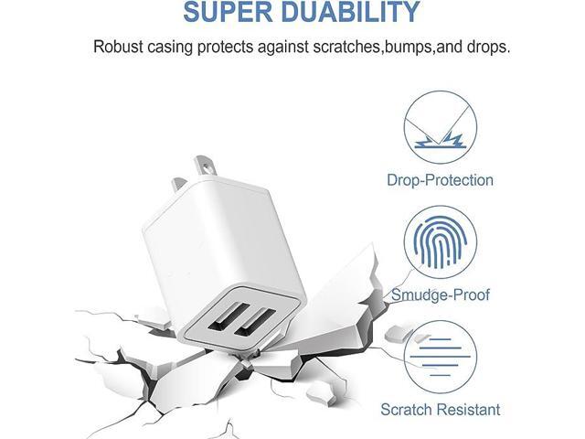 USB Wall Charger,3-Pack USB Charger Fast Wall Charger Block 2.1A Dual Port USB Plug Adapter Box Charger for iPhone 14/13/12/11 Pro Max/Samsung...