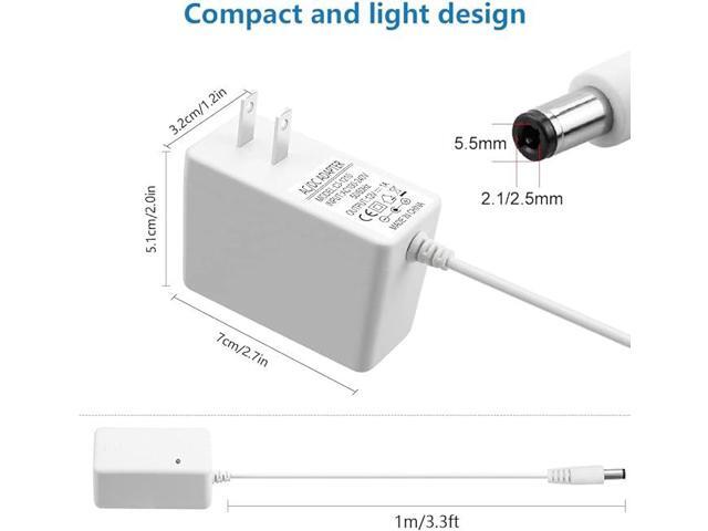 12V 1A Power Supply 12 Volt 1A 12W White AC Adapter 12volt 500mA 600mA Power Adapter 100V~240V AC to DC Converter with 5.5x2.5mm Tip for LED Light...