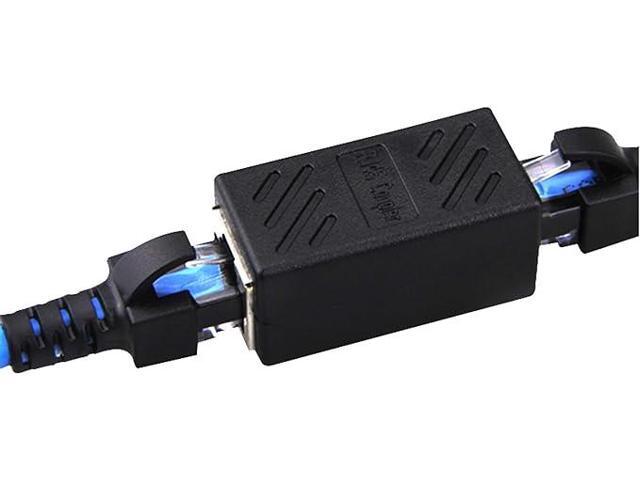 2PCS RJ11 6P4C Inline Coupler Modular Female to Female Straight Telephone Extension Cable Cord Coupler Adapter Jack, Black