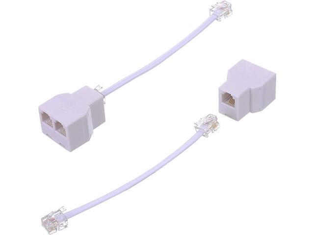 Phone Jack Splitter, Vcall Phone Line Splitter, RJ11 Splitter,Phone Cord Splitter,Telephone Line Splitter RJ11 6P4C Male to 2 Way Female Socket...