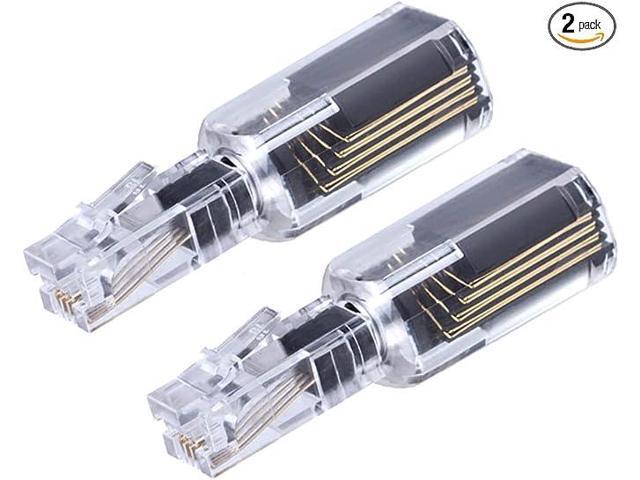 (Value Pack of 2) 360° Phone Cord Detangler Landline Telephone Extended Rotating Black