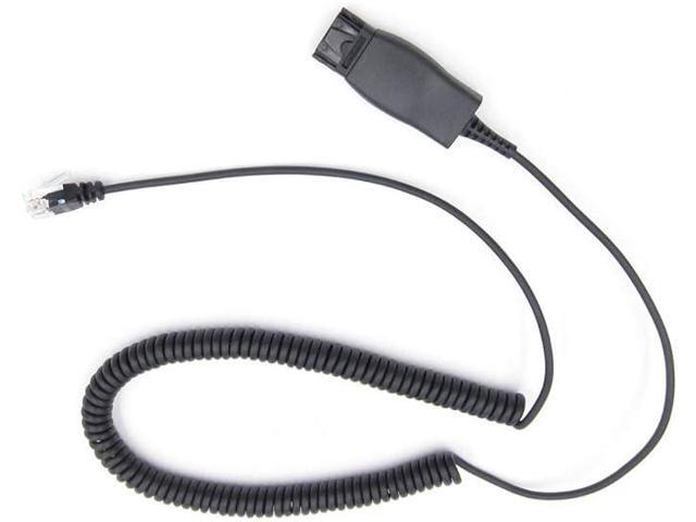HIS-1 Quick Connect Disconnect Cable to RJ9 Plug Adapter Replacement QD Release Coil Cord Extension for Plantronic Headsets Compatible with Avaya...