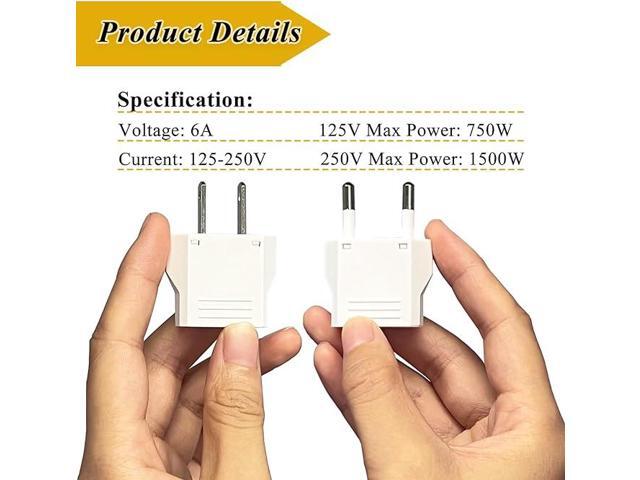 International European Travel Plug Adapter - Universal Wall Charger for US EU UK Europe Spain Australia Switzerland Ireland Italy Worldwide with...