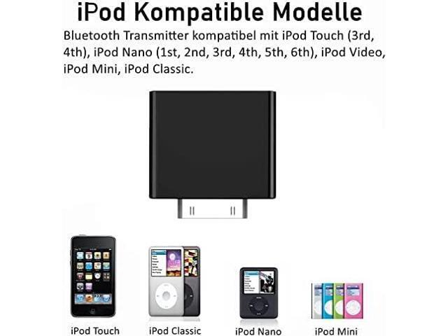 Bluetooth Transmitter for iPod Classic, Plug-and-Play Bluetooth Adapter Connector for iPod Classic 160gb, Bluetooth Adapter Compatible with iPod...