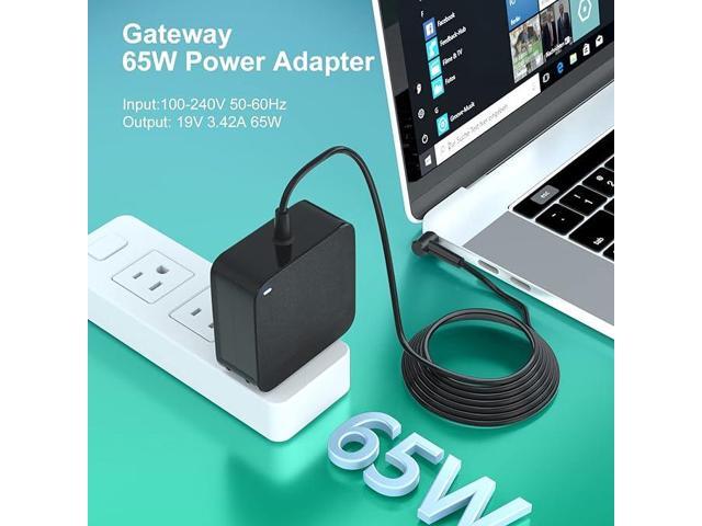 19V Laptop Charger for Gateway GWTN156-1 GWTN156-4 GWTN156-5 GWTN156-7 GWTN156-9 GWTN141-2 GWTN141-10 GWNC31514-BK TYPE60-190-31501 Gateway AC...