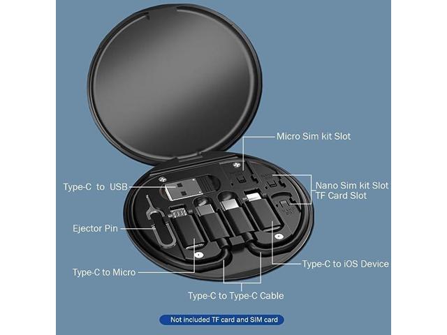 USB C Adapter OTG Cable Kit, Multi Charging Cable Case Convertor USB C to iOS Device/Type C/Micro/USB A Adapter, Data Transfer Contains Card Slot...
