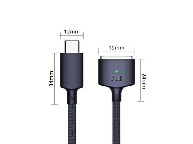 140W USB C to Magnetic 3 Charging Cable 6.6ft, Compatible with MacBook Pro 2023 (M2, 14/16 inch), MacBook Air 2022 (M2), MacBook Pro 2021 (M1,...