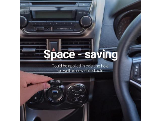 USB Type C 3.0 and USB 3.0 Male to Female Flush Mount Cable Waterproof Kit Accessories Car Dash Panel Mount Adapter Converter Extension Extender...