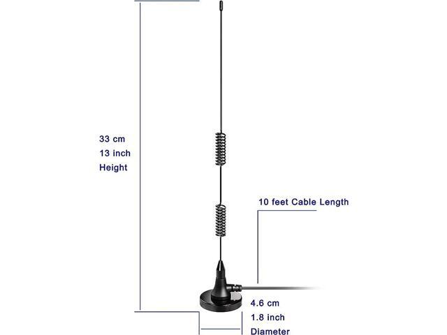 Dual Band VHF UHF 136-174MHz 400-470MHz Ham Radio Magnetic Base Antenna Handheld Two Way Radio SMA Male Antenna for Ham Radio Walkie Talkie Icom...