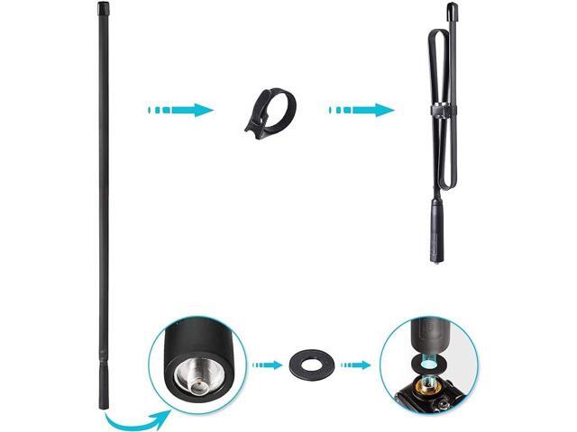 Dual Band VHF UHF 136-520MHz 31 inch Foldable CS Tactical SMA Female Ham Radio Antenna for Kenwood Wouxun Baofeng BF-F8HP UV-5R UV-82 BF-888S GT-3...
