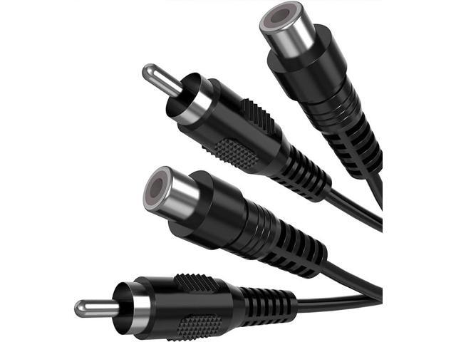 RCA Extension Cable, 2 Pack 3ft Audio Video RCA Male to Female Cord Ullnosoo for Speaker, Subwoofer, Camera, HDTV, Amplifier