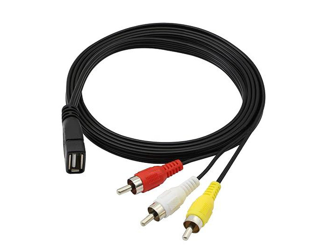 USB to RCA Cable,USB A 2.0 Female to 3 RCA Male Jack Splitter Audio Video AV Composite Adapter Cable for TV/PC -5FT (USB 2.0 Female to RCA Male)